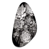 Grey Black Succulent Resilience - Asymmetric Metal Wall Art