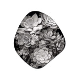 Grey Black Succulent Resilience - Asymmetric Metal Wall Art