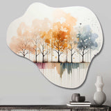 Minimalism Yellow Tree Solitude II - Asymmetric Metal Wall Art