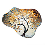 Yellow Grey Majestic Canopies Tree - Asymmetric Metal Wall Art