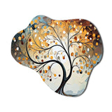 Yellow Grey Majestic Canopies Tree - Asymmetric Metal Wall Art