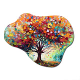 Coral Oak Tree At The Farm I - Asymmetric Metal Wall Art