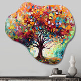 Coral Oak Tree At The Farm I - Asymmetric Metal Wall Art