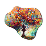 Coral Oak Tree At The Farm I - Asymmetric Metal Wall Art