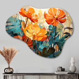 Tropical Orange and Green Foliage II - Asymmetric Metal Wall Art