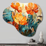 Tropical Orange and Green Foliage II - Asymmetric Metal Wall Art