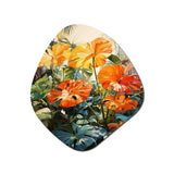 Orange Green Tropical Foliage IV - Asymmetric Metal Wall Art