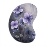 Purple Grey Violets Dream I - Asymmetric Metal Wall Art