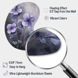 Purple Grey Violets Dream I - Asymmetric Metal Wall Art