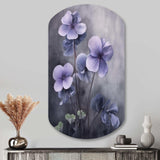 Purple Grey Violets Dream I - Asymmetric Metal Wall Art