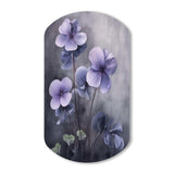 Purple Grey Violets Dream I - Asymmetric Metal Wall Art