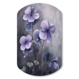 Purple Grey Violets Dream I - Asymmetric Metal Wall Art