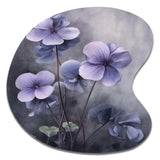 Purple Grey Violets Dream I - Asymmetric Metal Wall Art