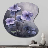 Purple Grey Violets Dream I - Asymmetric Metal Wall Art