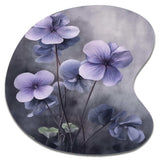 Purple Grey Violets Dream I - Asymmetric Metal Wall Art