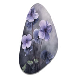 Purple Grey Violets Dream I - Asymmetric Metal Wall Art