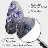 Purple Grey Violets Dream I - Asymmetric Metal Wall Art