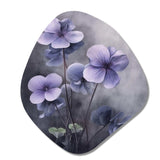 Purple Grey Violets Dream I - Asymmetric Metal Wall Art