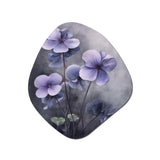 Purple Grey Violets Dream I - Asymmetric Metal Wall Art