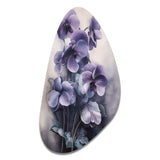 Purple Grey Violets Dream II - Asymmetric Metal Wall Art