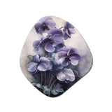 Purple Grey Violets Dream II - Asymmetric Metal Wall Art