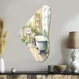 Bathroom Botanical Dream II - Asymmetric Metal Wall Art