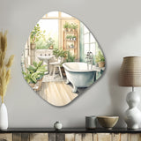 Bathroom Botanical Dream II - Asymmetric Metal Wall Art