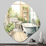 Bathroom Botanical Dream II - Asymmetric Metal Wall Art