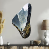 Mountain Hiking Photo III - Asymmetric Metal Wall Art