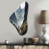 Mountain Hiking Photo III - Asymmetric Metal Wall Art