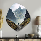 Mountain Hiking Photo III - Asymmetric Metal Wall Art