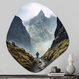 Mountain Hiking Photo III - Asymmetric Metal Wall Art