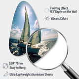 Sailing Boat Solitude Photo II - Asymmetric Metal Wall Art