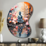 Floral Buddha In Meditation I - Asymmetric Metal Wall Art