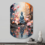 Floral Buddha In Meditation I - Asymmetric Metal Wall Art