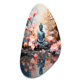 Floral Buddha In Meditation I - Asymmetric Metal Wall Art