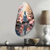 Floral Buddha In Meditation I - Asymmetric Metal Wall Art