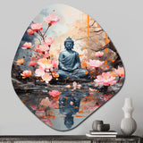 Floral Buddha In Meditation I - Asymmetric Metal Wall Art