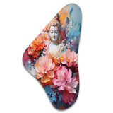 Floral Buddha In Meditation II - Asymmetric Metal Wall Art