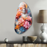 Floral Buddha In Meditation II - Asymmetric Metal Wall Art