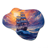 Ship Sailing The High Seas - Asymmetric Metal Wall Art