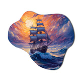 Ship Sailing The High Seas - Asymmetric Metal Wall Art