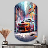 Graffiti Muscle Car III - Asymmetric Metal Wall Art