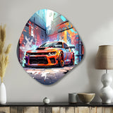 Graffiti Muscle Car III - Asymmetric Metal Wall Art