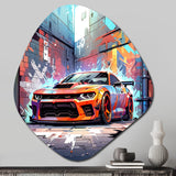 Graffiti Muscle Car III - Asymmetric Metal Wall Art