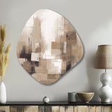 Cubism Beige Synergy - Asymmetric Metal Wall Art