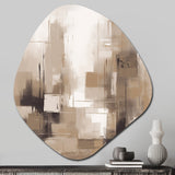 Cubism Beige Synergy - Asymmetric Metal Wall Art