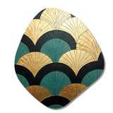 Emerald And Golden Arches - Asymmetric Metal Wall Art