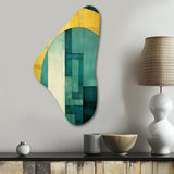 Emerald And Golden Arches I - Asymmetric Metal Wall Art