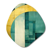 Emerald And Golden Arches I - Asymmetric Metal Wall Art